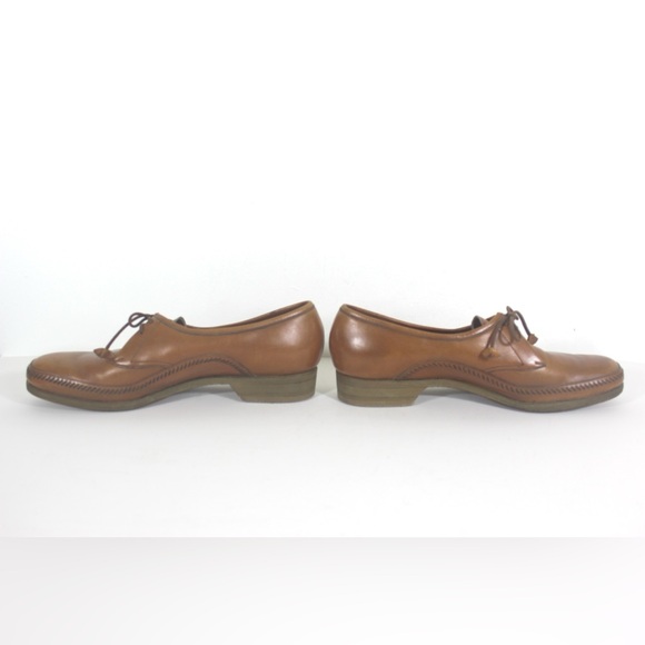 Barker of Earls Barton England Caramel Leather Oxford Shoes Womens Tan Brown - Picture 5 of 10